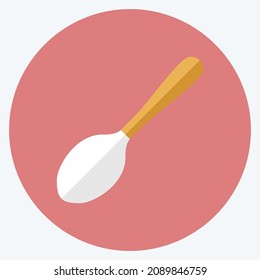 Icon Spoon - Flat Style - Simple illustration,Editable stroke,Design template vector, Good for prints, posters, advertisements, announcements, info graphics, etc.