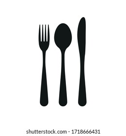 Icon of a spoon, fork, or knife on a white background. Simple vector illustration.