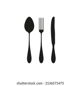 Icon of a spoon, fork, knife. Simple flat vector illustration on a white background.