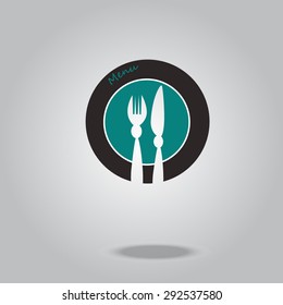 Icon spoon. Fork. plate. menu