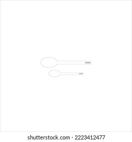 Icon spoon line illustrator white and black