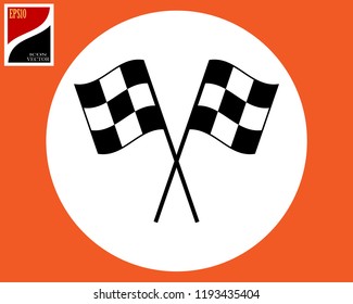 icon of sport checkered flag for start and finish