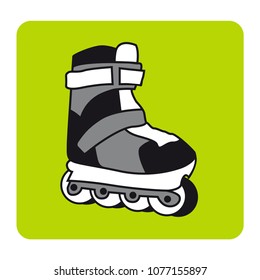 icon sports rollers, vector illustration for print on T-shirts