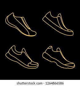 Icon sports shoes set.
