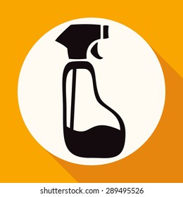 Icon Spray Pistol Cleaner Plastic on white circle with a long shadow