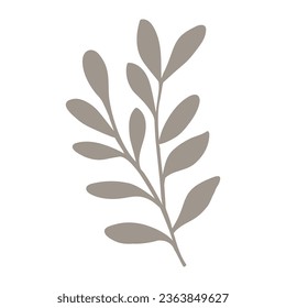 Icon sprig of mistletoe, bush, herbs. Winter plants for Christmas cards, decorations