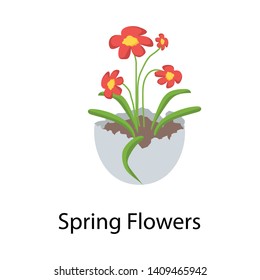 
Icon of spring flower in isometric design.
