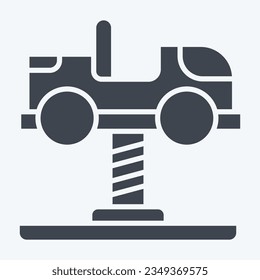Icon Spring Swing Rider. related to Amusement Park symbol. glyph style. simple design editable. simple illustration