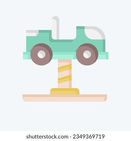 Icon Spring Swing Rider. related to Amusement Park symbol. flat style. simple design editable. simple illustration