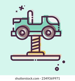 Icon Spring Swing Rider. related to Amusement Park symbol. MBE style. simple design editable. simple illustration