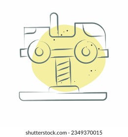 Icon Spring Swing Rider. related to Amusement Park symbol. Color Spot Style. simple design editable. simple illustration