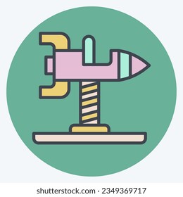Icon Spring Swing Rocket. related to Amusement Park symbol. color mate style. simple design editable. simple illustration