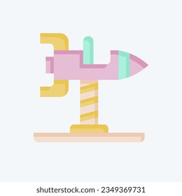 Icon Spring Swing Rocket. related to Amusement Park symbol. flat style. simple design editable. simple illustration