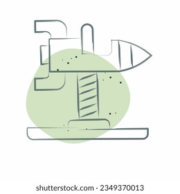 Icon Spring Swing Rocket. related to Amusement Park symbol. Color Spot Style. simple design editable. simple illustration
