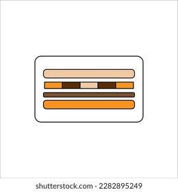 Icon of springless zoned mattress with different fillings. Isolated color vector image.