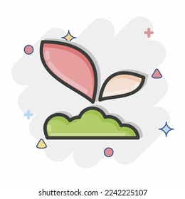 Icon Sprout 2. related to Flora symbol. Comic Style. simple illustration. plant. Oak. leaf. rose