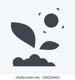 Icon Sprout 3. related to Flora symbol. glyph style. simple illustration. plant. Oak. leaf. rose