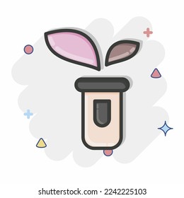 Icon Sprout. related to Flora symbol. Comic Style. simple illustration. plant. Oak. leaf. rose