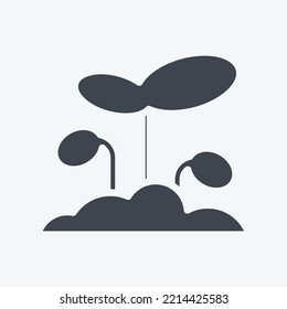 Icon Sprout. suitable for Garden symbol. glyph style. simple design editable. design template vector. simple illustration
