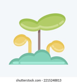 Icon Sprout. suitable for Garden symbol. flat style. simple design editable. design template vector. simple illustration