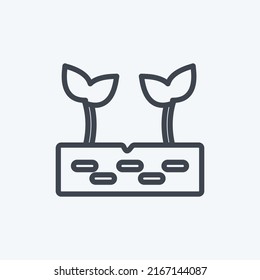 Icon Sprouts. suitable for Garden symbol. line style. simple design editable. design template vector. simple symbol illustration