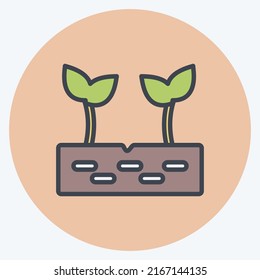 Icon Sprouts. suitable for Garden symbol. color mate style. simple design editable. design template vector. simple symbol illustration