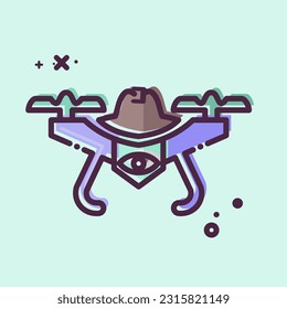 Icon Spy Drone. related to Drone symbol. MBE style. simple design editable. simple illustration