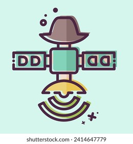 Icon Spy Satellite. related to Satellite symbol. MBE style. simple design editable. simple illustration