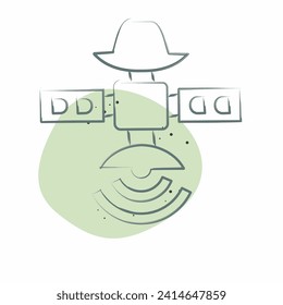 Icon Spy Satellite. related to Satellite symbol. Color Spot Style. simple design editable. simple illustration