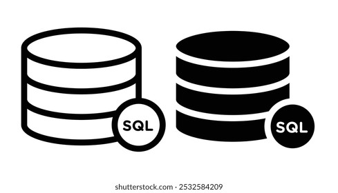 Icon of a SQL database, symbolizing data, databases, or technology.