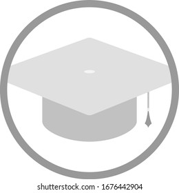 Icon of square academic cap in circle