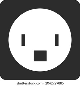 The icon of a square American electrical outlet. The concept of an energy symbol. US power connector for plugs or power supply. Flat vector illustration on a white background.