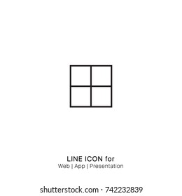 Icon Square divided in four squares graphic design single icon vector
