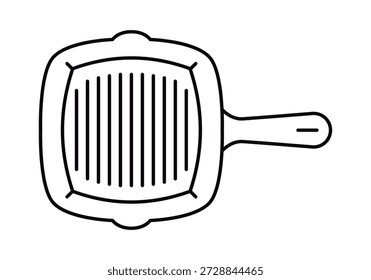 Icon of a square grill pan with a handle for grilling