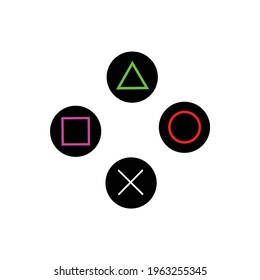 icon Square, triangle, cross and circle icons. Playstation icon design.