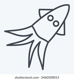 Icon Squid. related to Seafood symbol. line style. simple design illustration