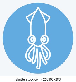 Icon Squid. suitable for Meat. blue eyes style. simple design editable. design template vector. simple illustration
