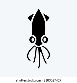 Icon Squid. suitable for Meat. glyph style. simple design editable. design template vector. simple illustration