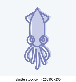 Icon Squid. suitable for Meat. two tone style. simple design editable. design template vector. simple illustration