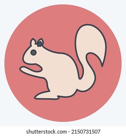 Icon Squirrel. suitable for animal symbol. color mate style. simple design editable. design template vector. simple symbol illustration