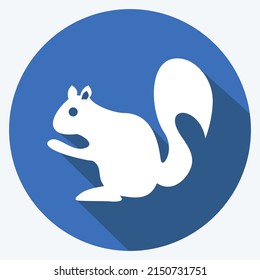 Icon Squirrel. suitable for animal symbol. long shadow style. simple design editable. design template vector. simple symbol illustration
