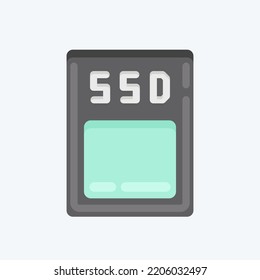 Icon SSD. suitable for Computer Components symbol. flat style. simple design editable. design template vector. simple illustration