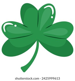 icon for St. Patrick's Day, namely three-leaf clover that brings good luck, template for design, poster or card