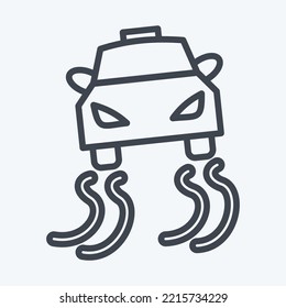 Icon Stability Control. Suitable For Automotive Symbol. Line Style. Simple Design Editable. Design Template Vector. Simple Illustration