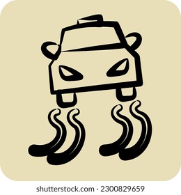 Control de estabilidad de iconos. adecuado para el símbolo Automotive. estilo dibujado a mano. diseño simple editable. vector de plantilla de diseño. ilustración simple