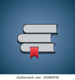 Icon stack of books. Flat graphic. Stock vector illustration.