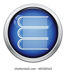 Icon of Stack of books. Glossy button design. Vector illustration.