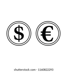 Icon of Stack of coins. Thin line design. Vector illustration.