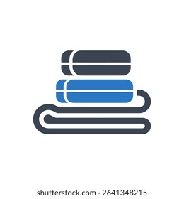 Icon of a stack of towels with a rolled towel