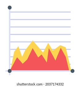 An Icon Of Stacked Area Graph Flat Design